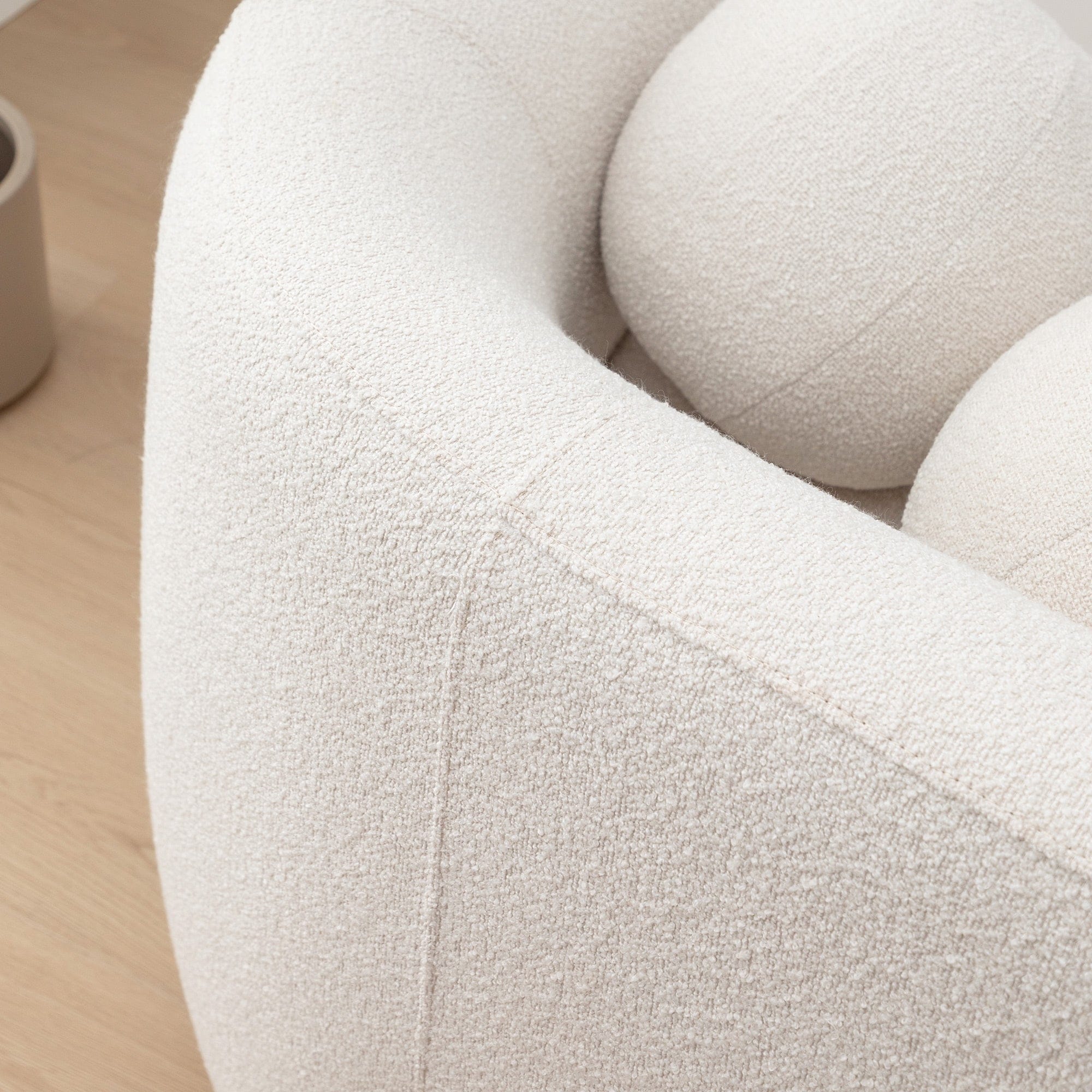 KINWELL Boucle Upholstered 2-Seats Loveseat with Pillows