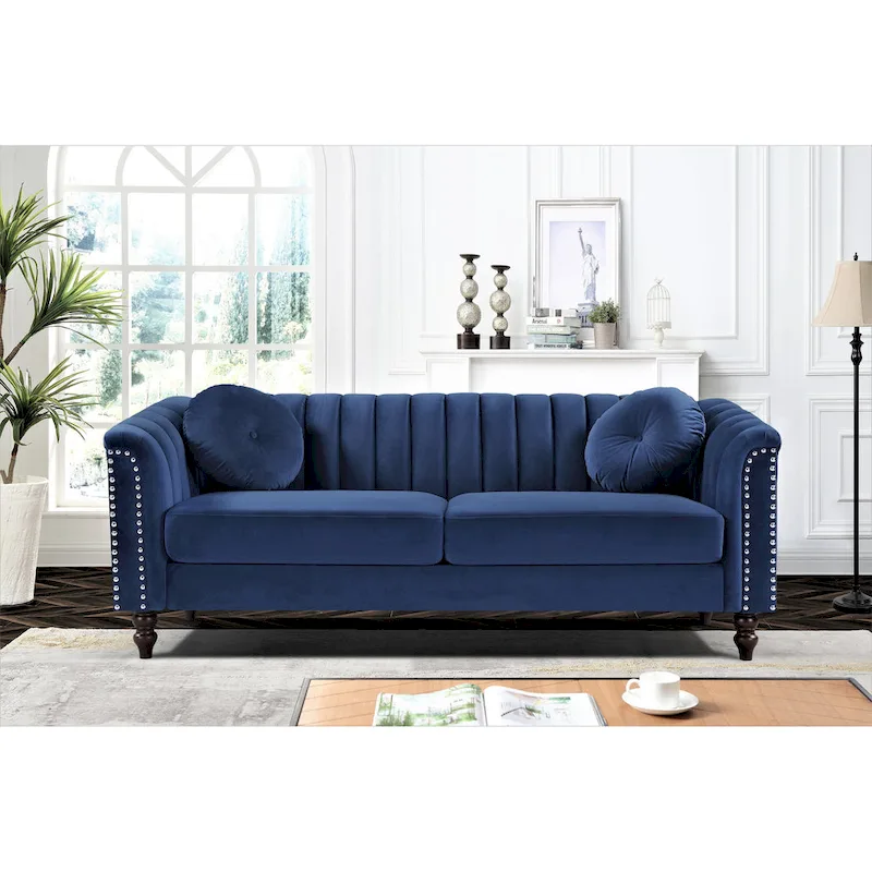 Hills Tufted Back Nailhead 75.2  Sofa