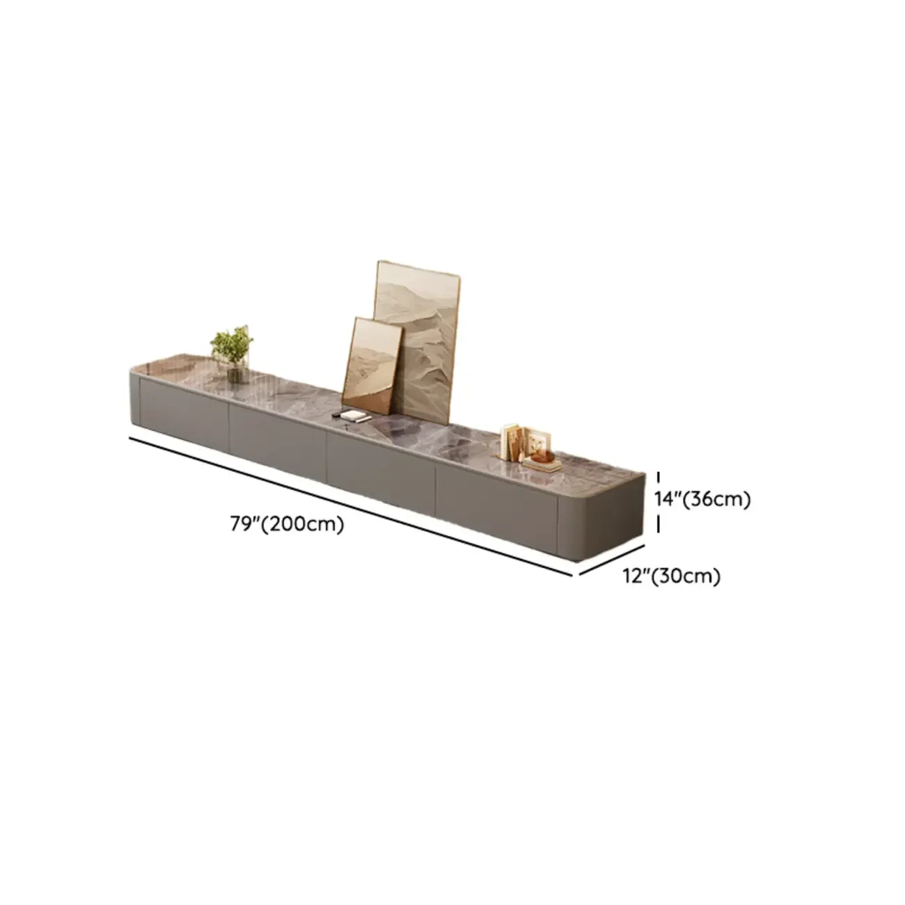 Modern Wooden TV Stand with Drawers and Cable Management