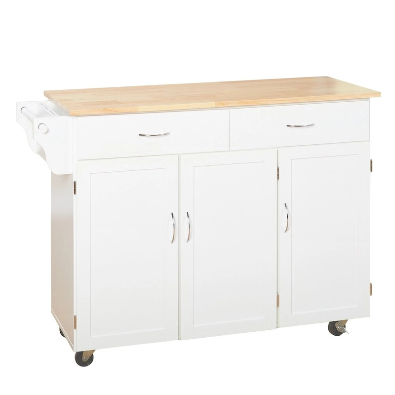 Simple Living Addie Kitchen Cart with Wood Top