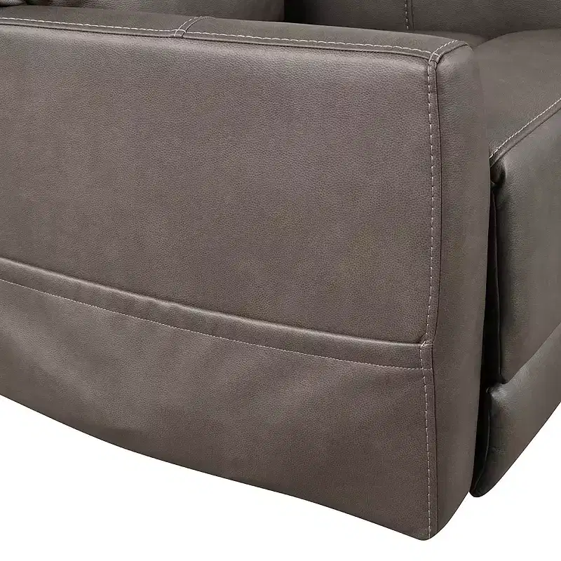 HOMES: Inside + Out Hilltop Leatherette Powered Recliner Lift Chair with Zone Heating and Patented Headrest System Gray
