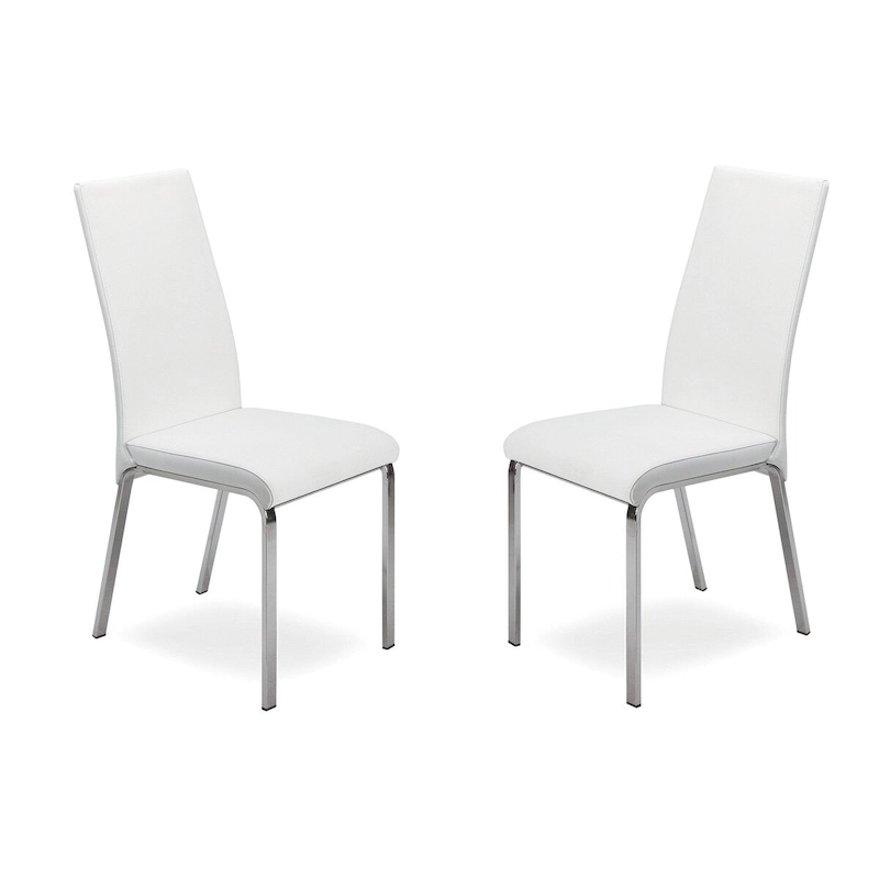 Casabianca Home Loto Set of 2 Dining Chair in Taupe Top Grain Leather