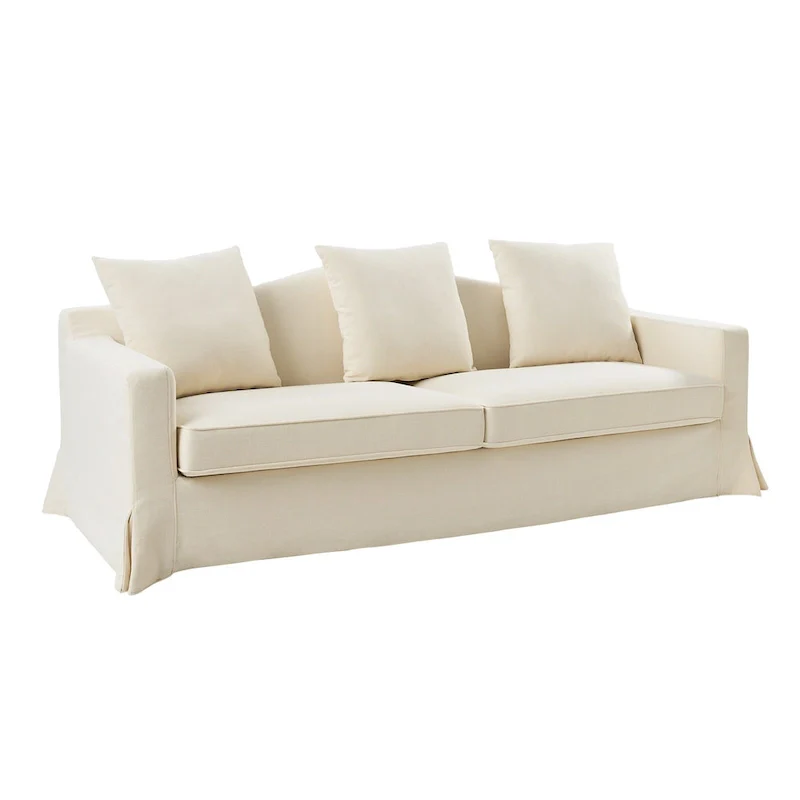 Antonio Transitional 83.5 Slipcovered Sofa with Curved Back by HULALA HOME