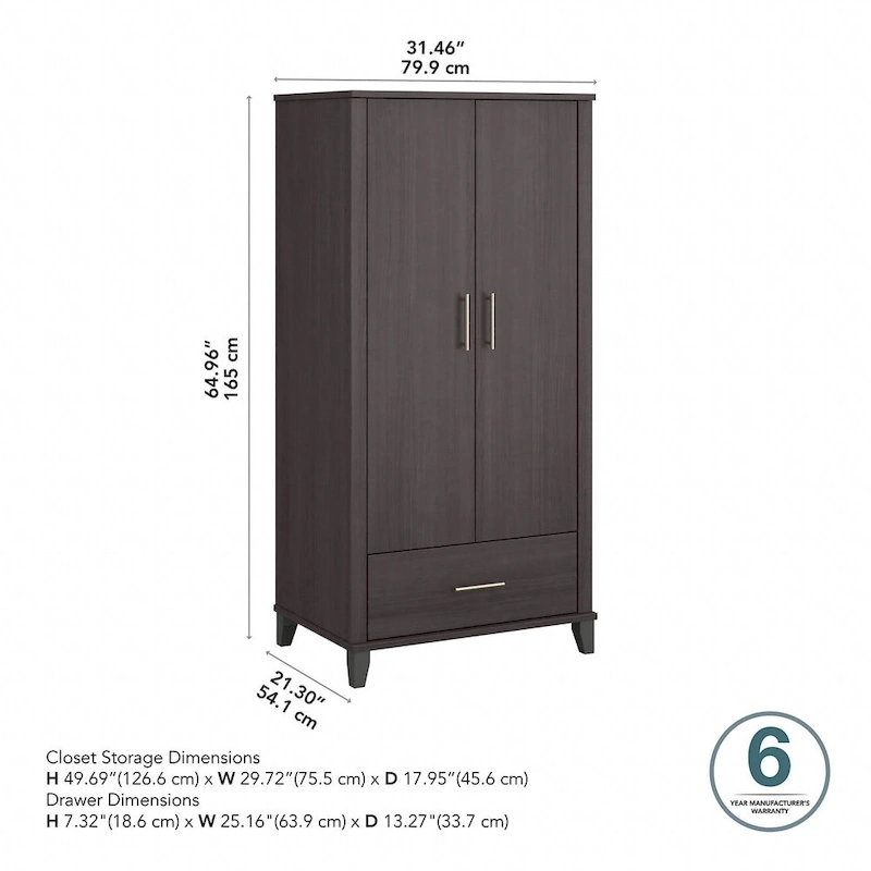 Somerset Large Armoire Cabinet by Bush Furniture