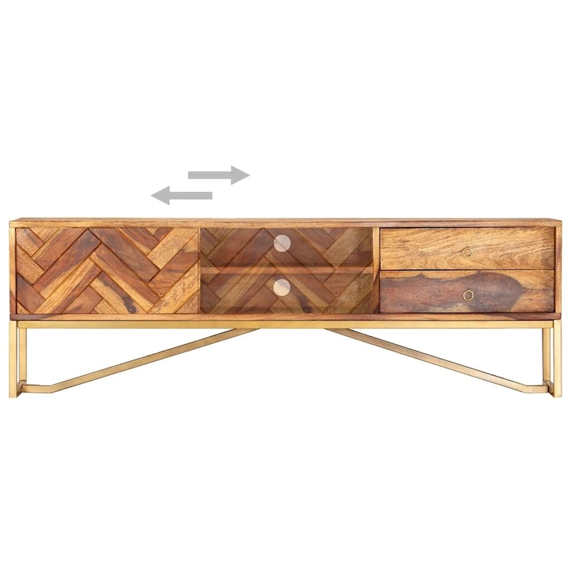 vidaXL TV Stand 55.1 x11.8 x17.7  Solid Wood Sheesham
