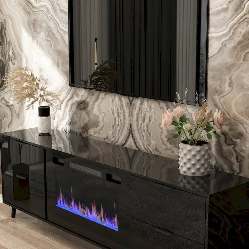 Electric Fireplace TV Stand Entertainment Center Remote Control