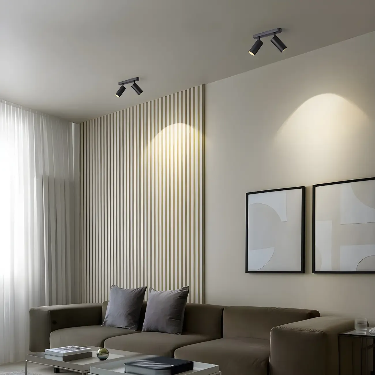 Mini Simple Cylinder Metal Semi Flush Mount Track Light