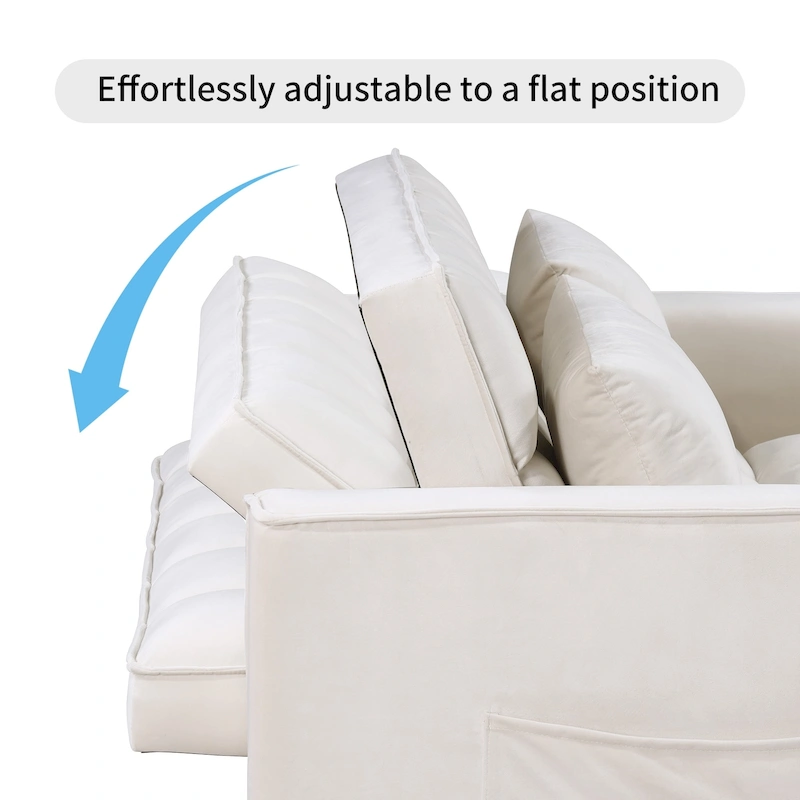 Classic 55 Width Pull Out Tufted Convertible Loveseat Sleeper Sofa Bed - 55W x 68L x 20H