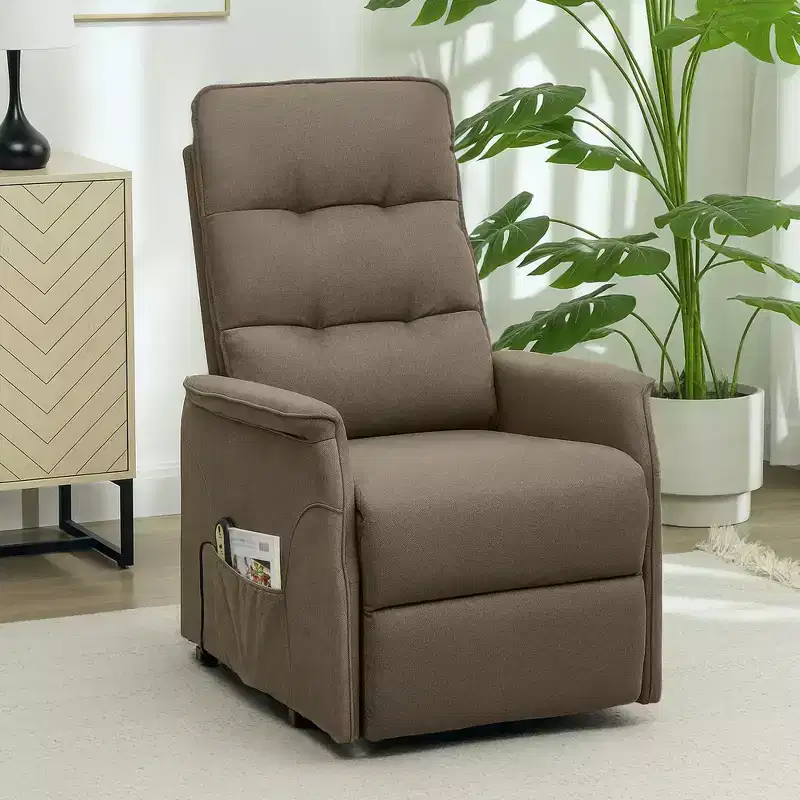 HOMCOM Power Lift Recliner Chair, Electric Reclining Chair with Remote, Side Pockets, Pocket Spring, Tufted Back, Quick Assembly
