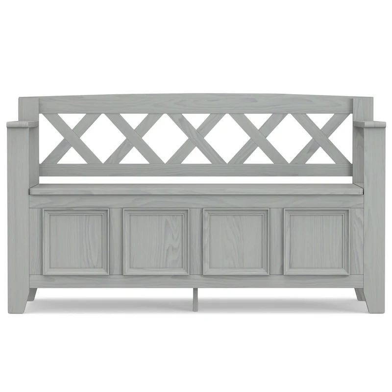 WYNDENHALL Halifax 48 inch Wide Solid Wood Transitional Entryway Bench - 48 Inches wide