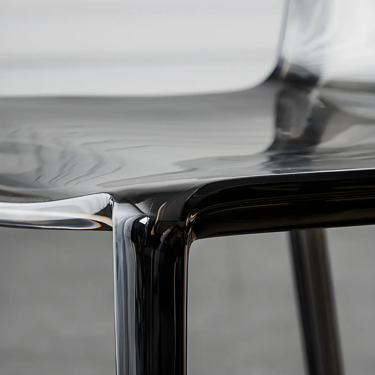 Amber Acrylic Armless Low Back Dining Chair