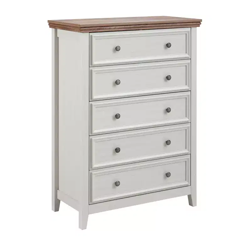 Beige Modern 5-Drawer Dresser, Single