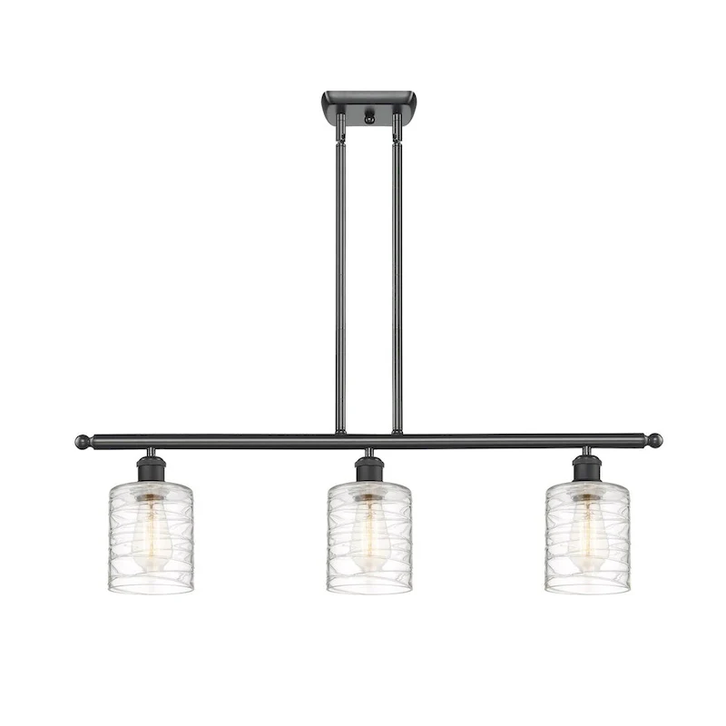 Innovations Lighting Ballston Cobbleskill - 3 Light 36  Island Light
