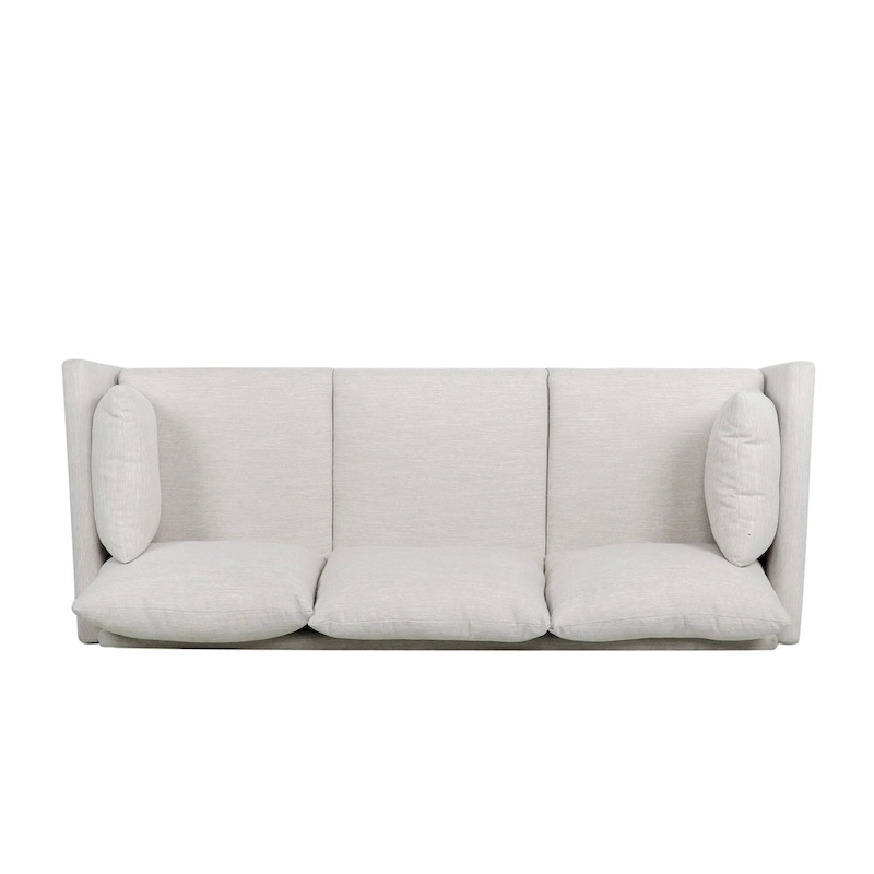 Modern 76.5  3-Seater Sofa with Birchwood Legs and Pillows