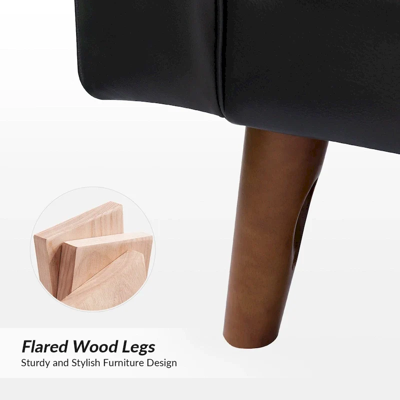 Mid-century Genuine Leather Arm Chair