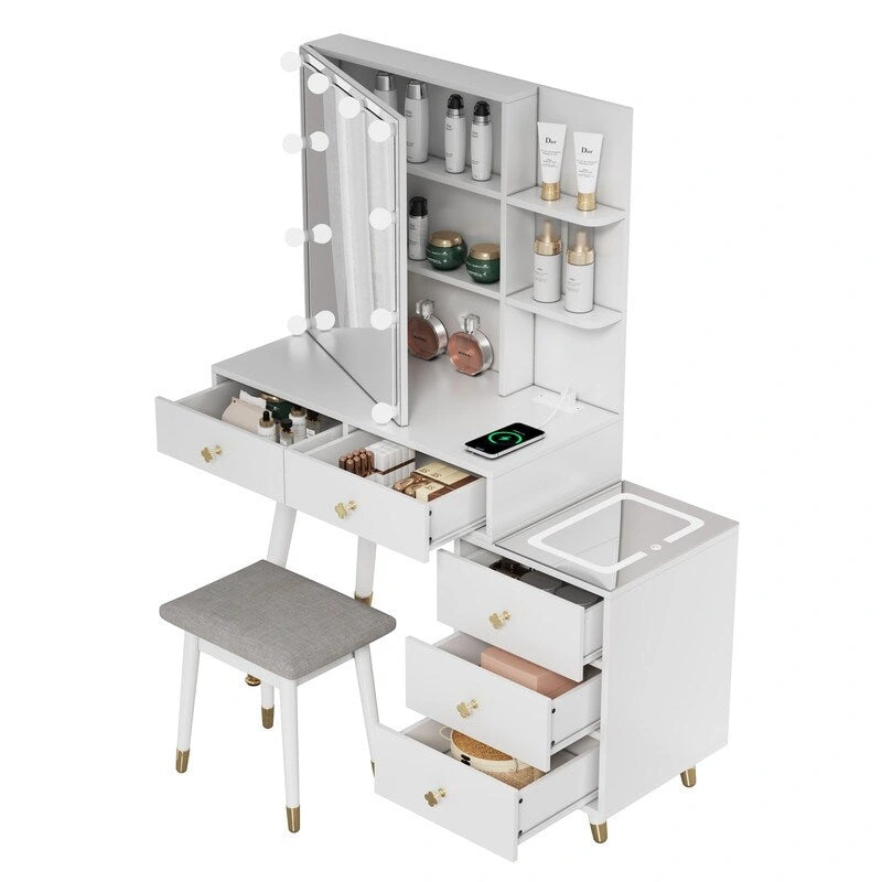 5 drawers Dressing table set with plugs