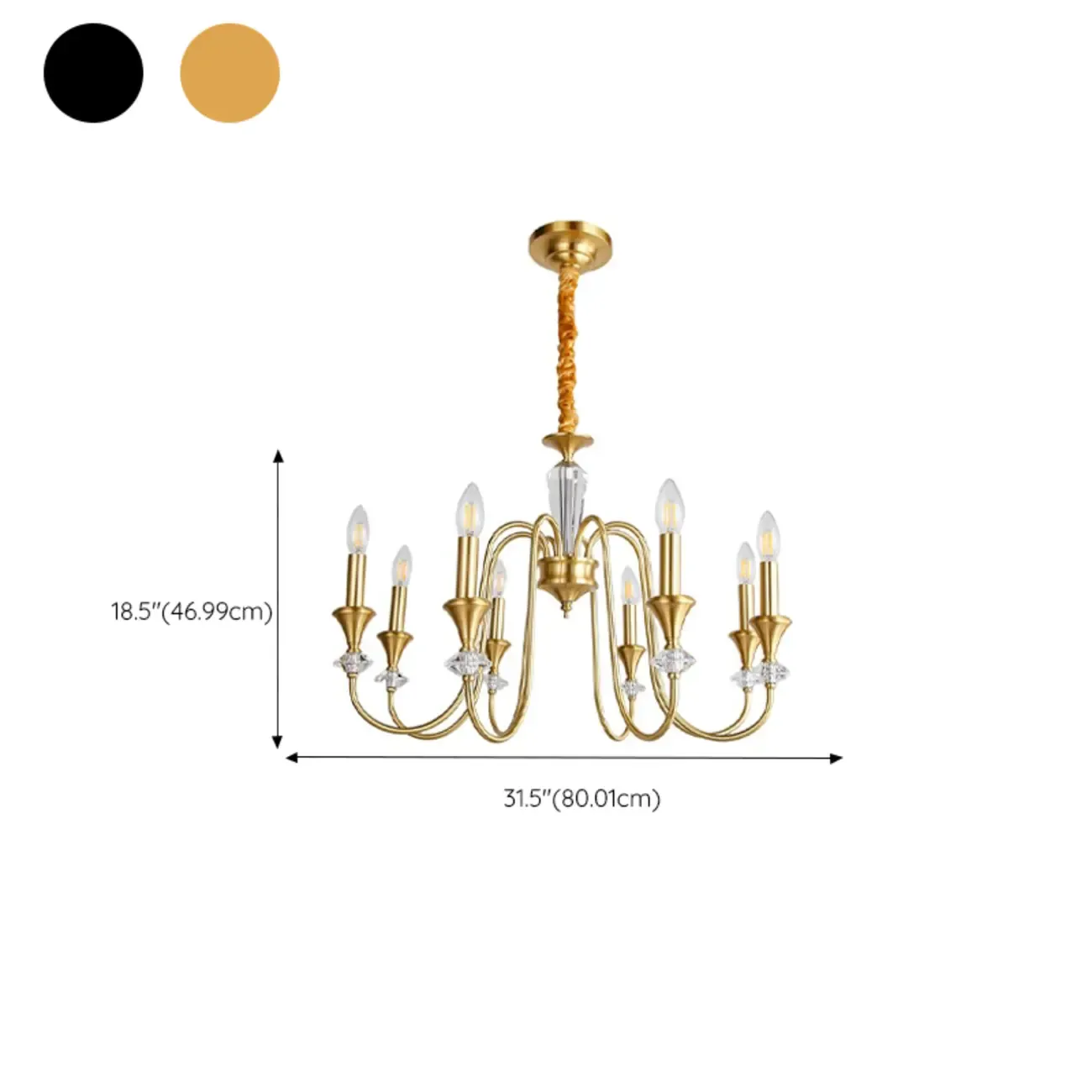 Industrial Black Glass Candelabra Chandelier in 3-10 Lights