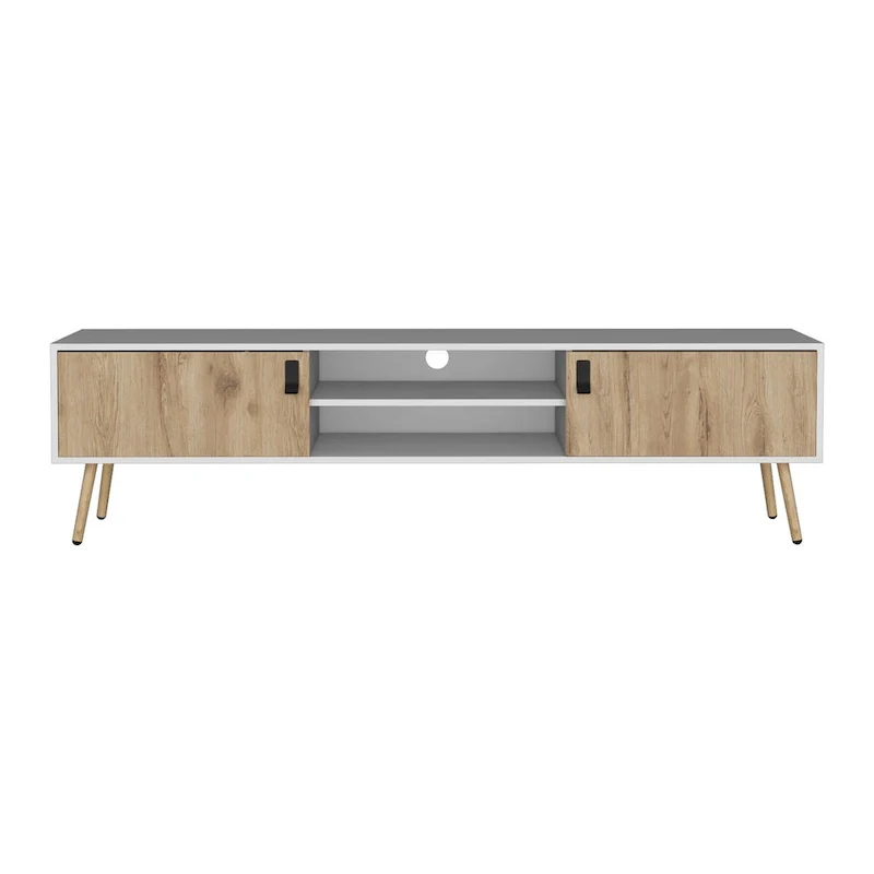 Huna TV stand Dual-Tone With Two Cabinets and Shelves