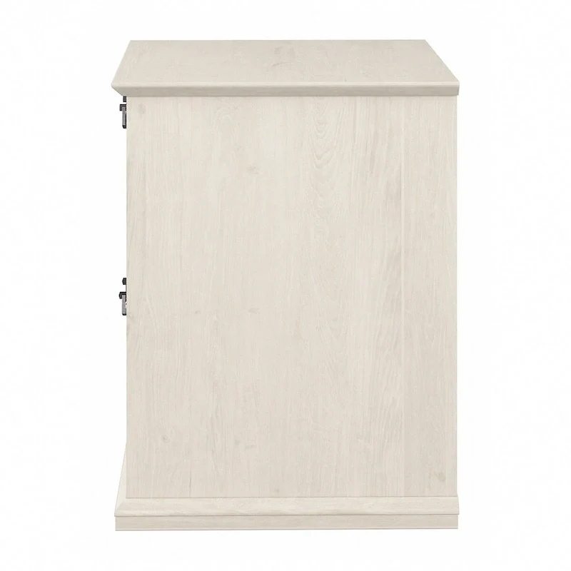 Farmhouse Lateral File Cabinet, 2-Drawer, Linen White Oak / Driftwood Gray, Single User