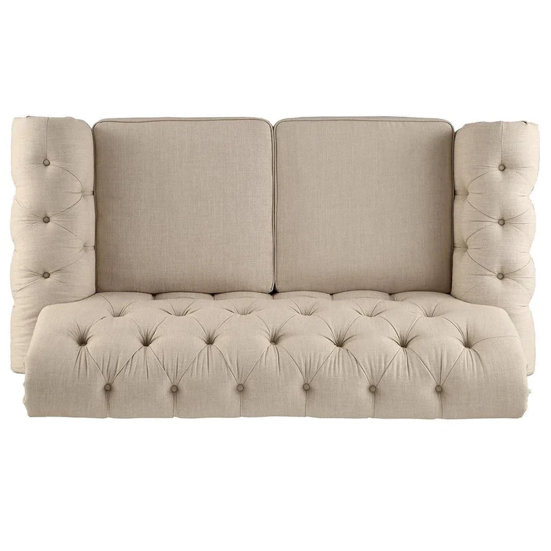 Greenwich Tufted Rolled Arm Nailhead Chesterfield Loveseat by iNSPIRE Q Artisan