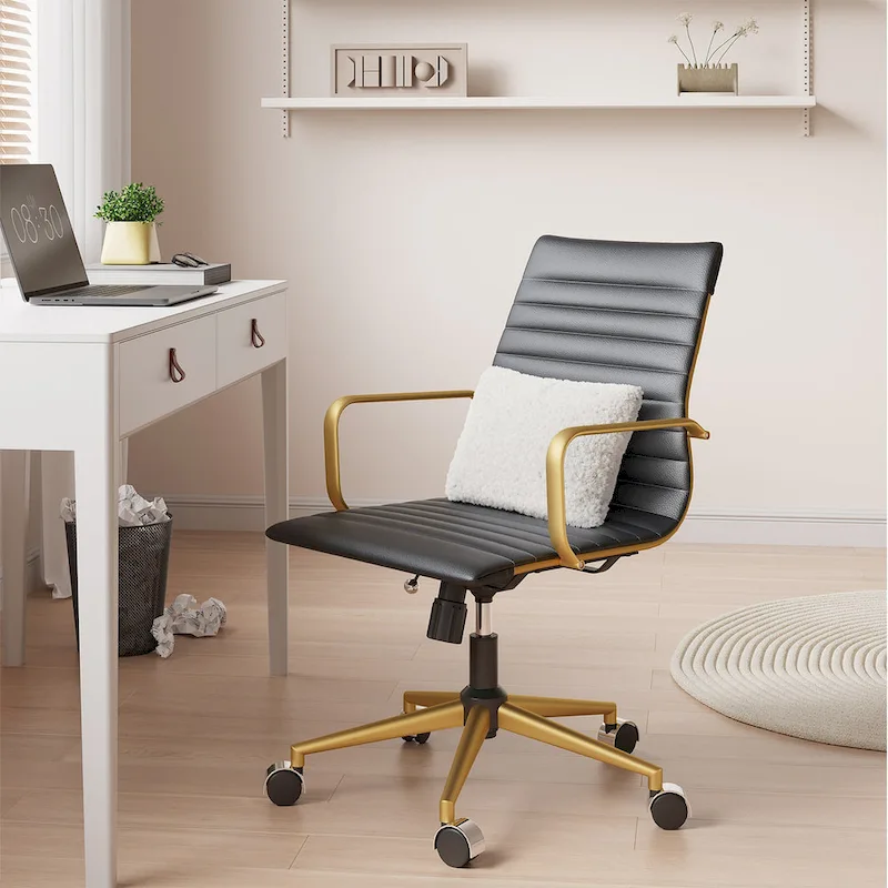 LUXMOD Ribbed Home Office Computer Chair Desk Chair