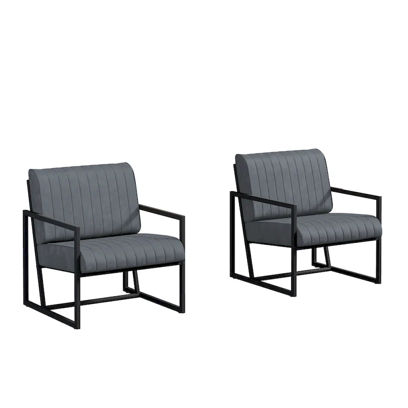 PU Leather Feature Armchair with Thick Padded Backrest