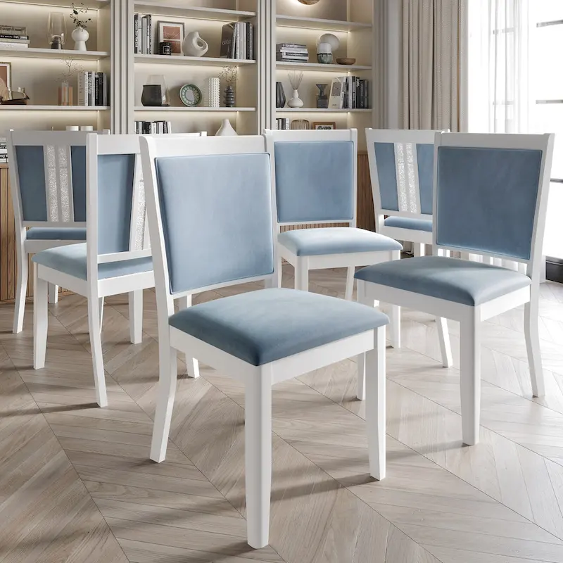 CraftPorch Luxurious Crystal Diamond Strip Dining Chairs (Set of 6)