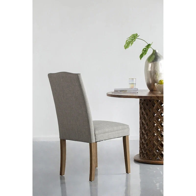 Arched Back With Nail Head Wooden Dining Chairs 39.5 Gray Brown 2Ct