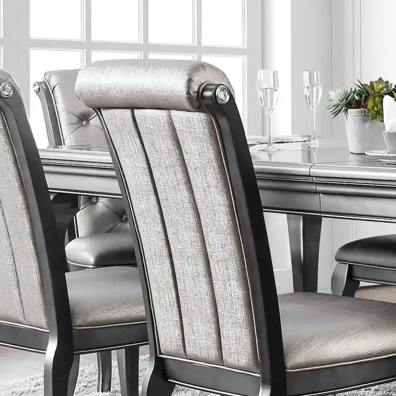 Grey Faux Leather Dining Chairs (Set of 2)
