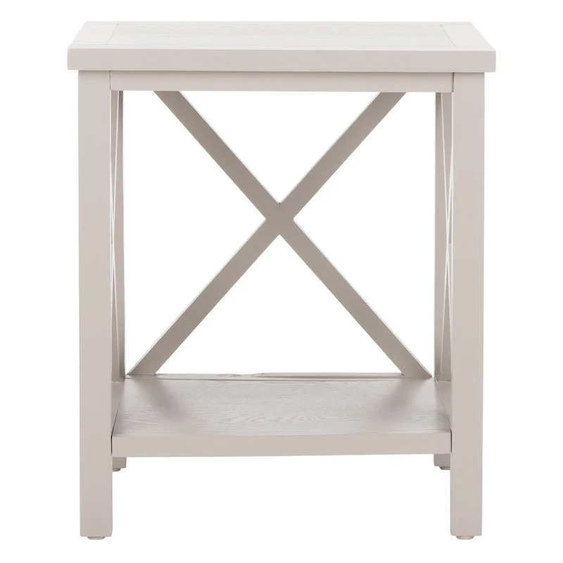SAFAVIEH Yasumi White Cross Back End Table - 18.1 x 13.4 x 21.5 - 18Wx13Dx22H