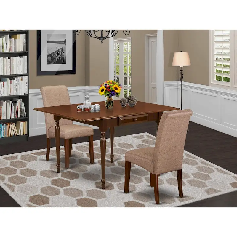 Dining Set Contains a Rectangle Dining Room Table with Dropleaf and Parson Chairs (Pieces Options)