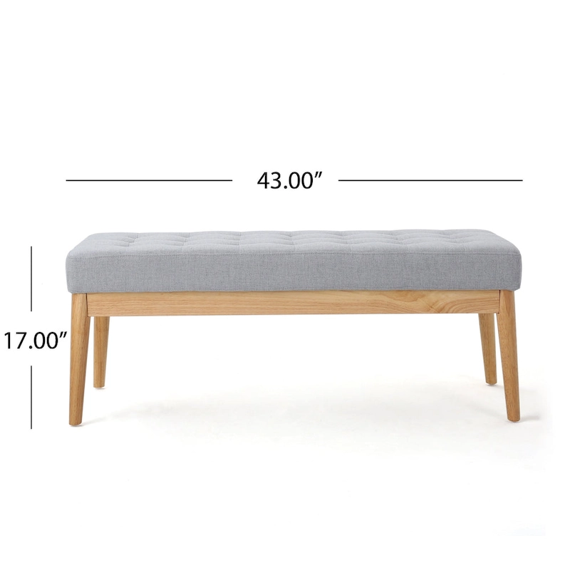 Saxon Mid-century Tufted Fabric Ottoman Bench by Christopher Knight Home - 43.00 L x 15.75 W x 17.00 H