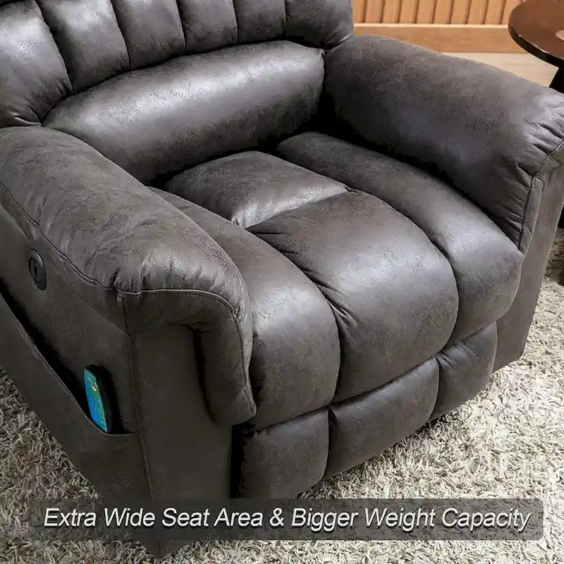 Ebello Microsuede Power Lift Recliner Sofa with Massage Chair