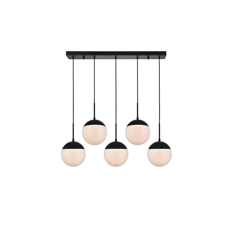 5-Light 42 inch Pendant with Frosted White Glass