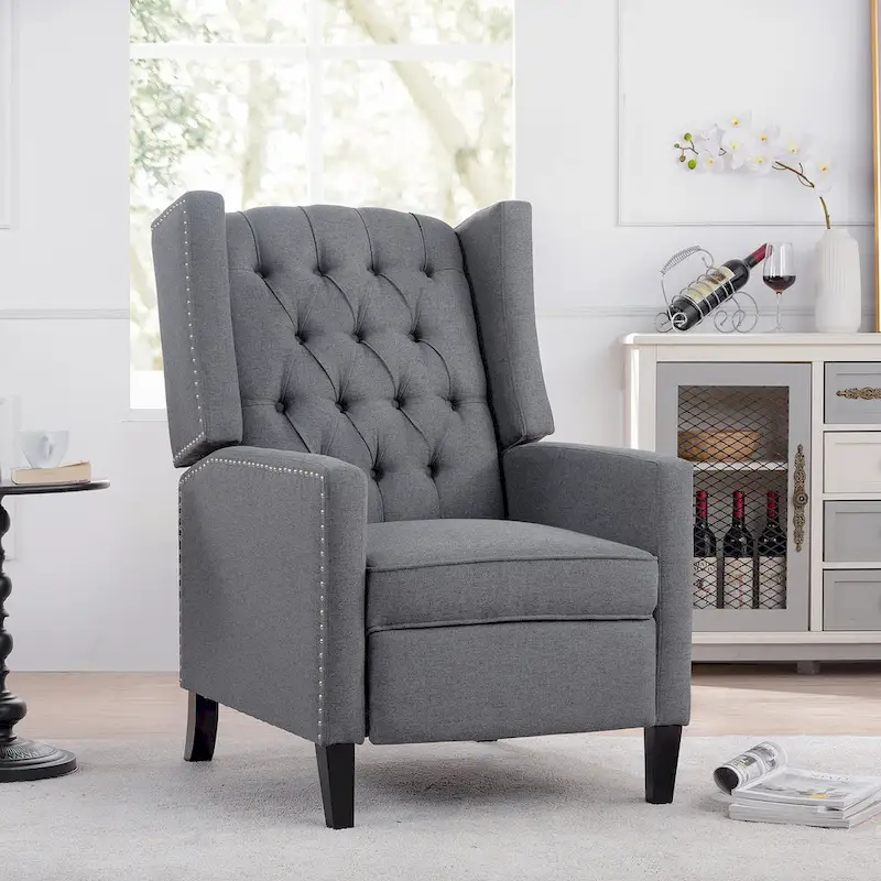 Wide Manual Wing Chair Recliner - 34.45 x 27.16 x 40.55