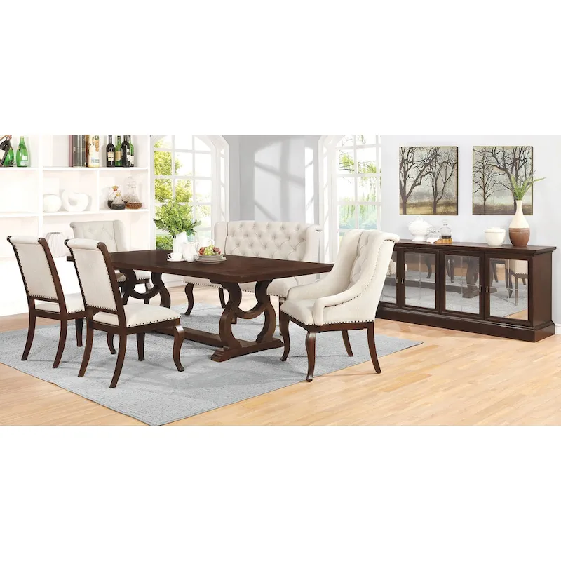 Fremont Antique Java and Cream 7-piece Dining Set with Removable Leaf