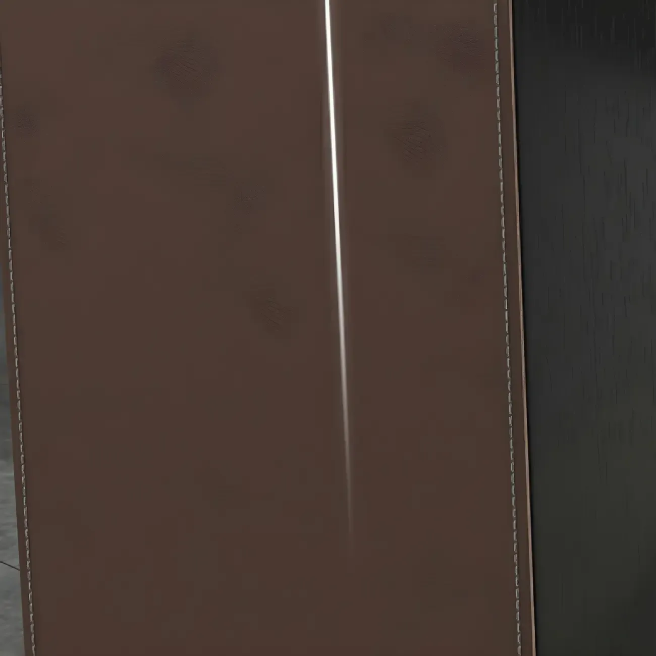 Modern Brown Leather Wooden Curved Bar Tables with 3 Drawers