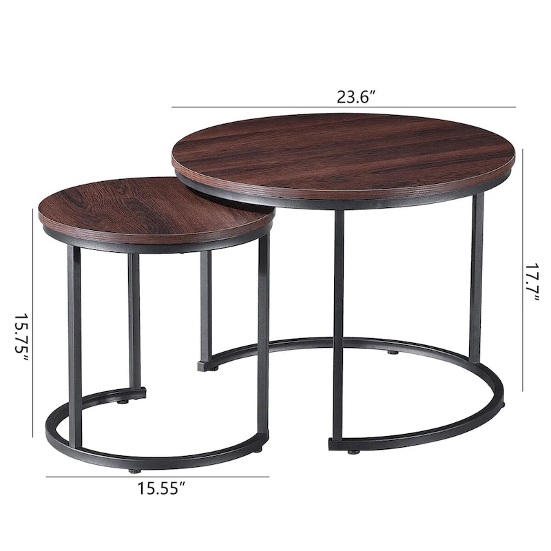 Ledel Modern 2-Piece Nesting Coffee Table Set