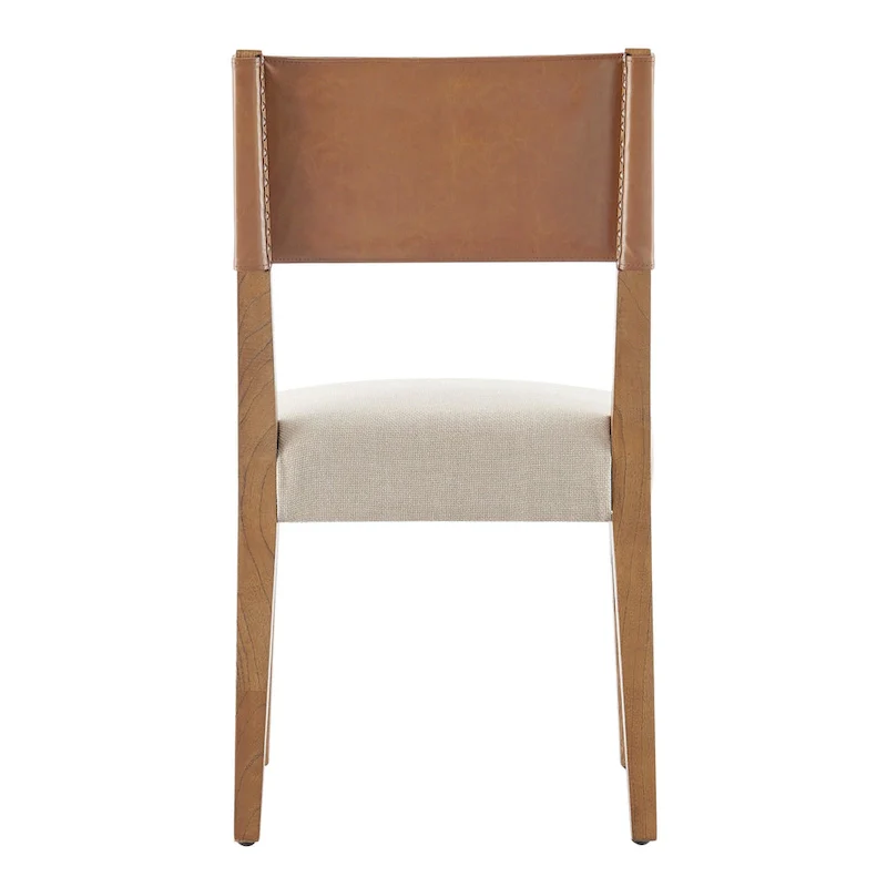 Faux Leather/ Linen Dining Side Chair, (Set of 2)