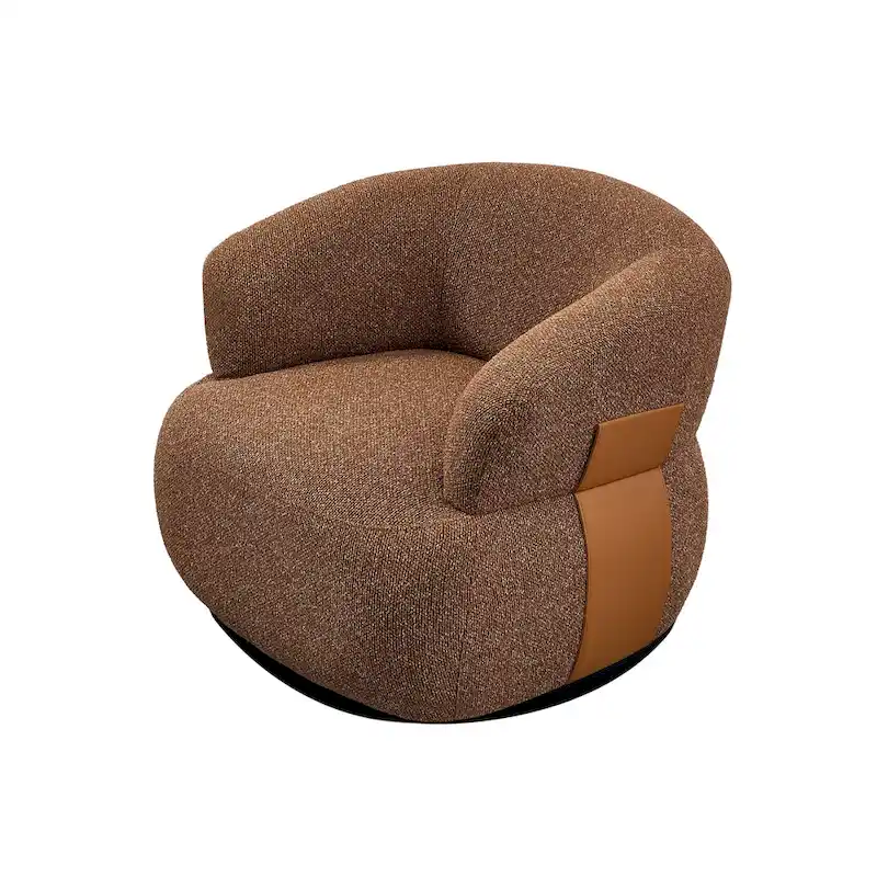 33W 360 Swivel Modern Barrel Chair Accent Chair Set of 2