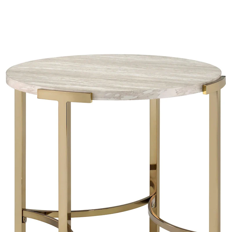 Brickelle Glam 24-inch Faux Marble End Table by Furniture of America