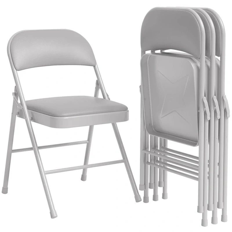 Folding Chairs 2/4 Pack With Padded Cushion and Back