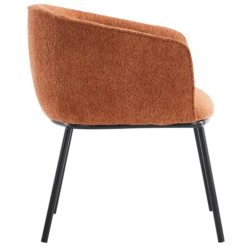 Set of 1 Boucle Upholstered Accent Barrel Armchair