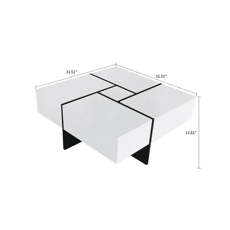 Unique Stylish Wooden Coffee Table with Sliding Extended Table Top