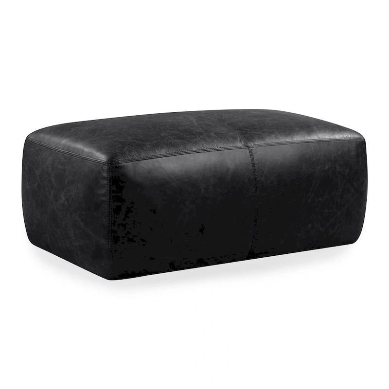 Poly & Bark Denver Leather Ottoman - Full Grain Genuine Italian Leather