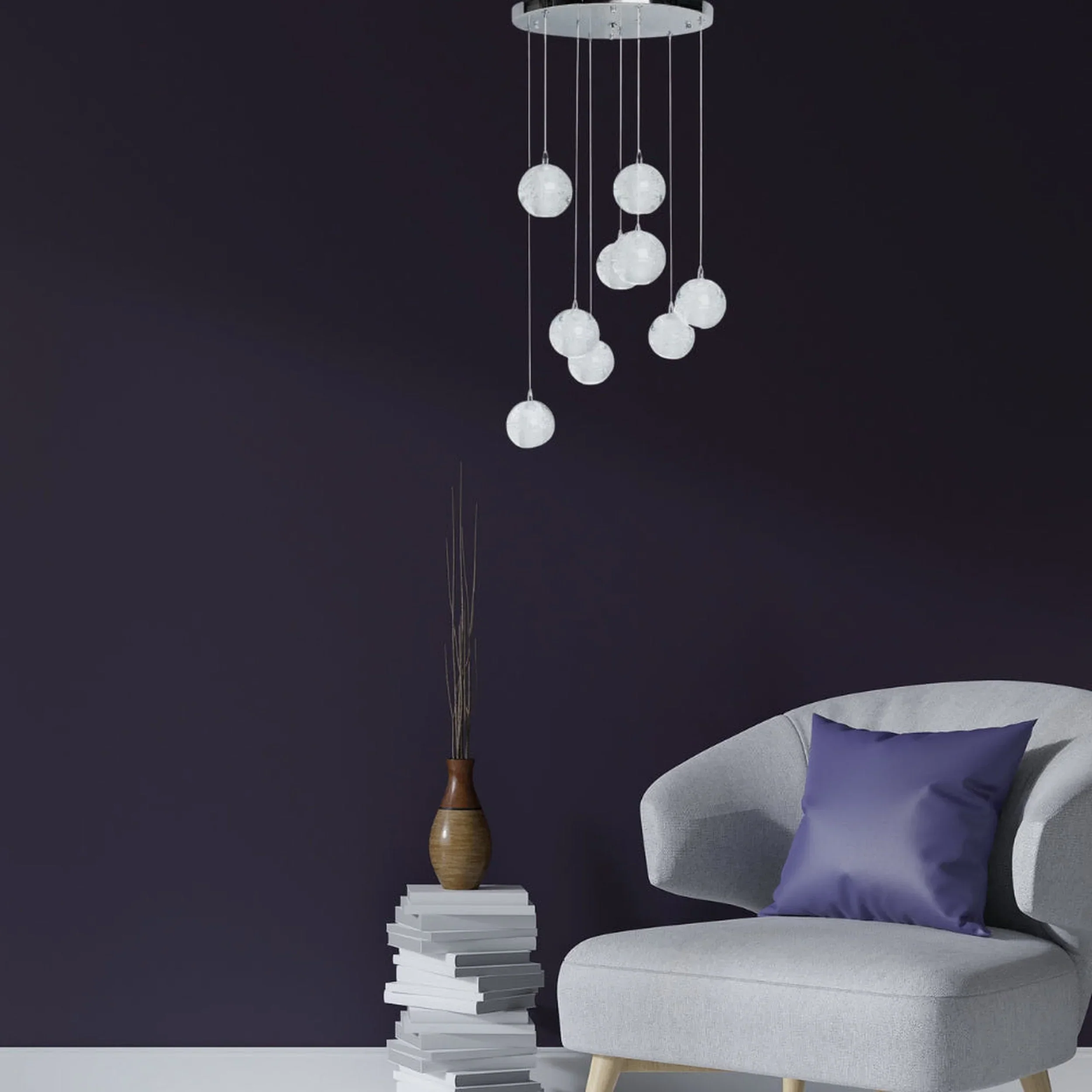 Crystal Spheres Chandelier with 9 Lights