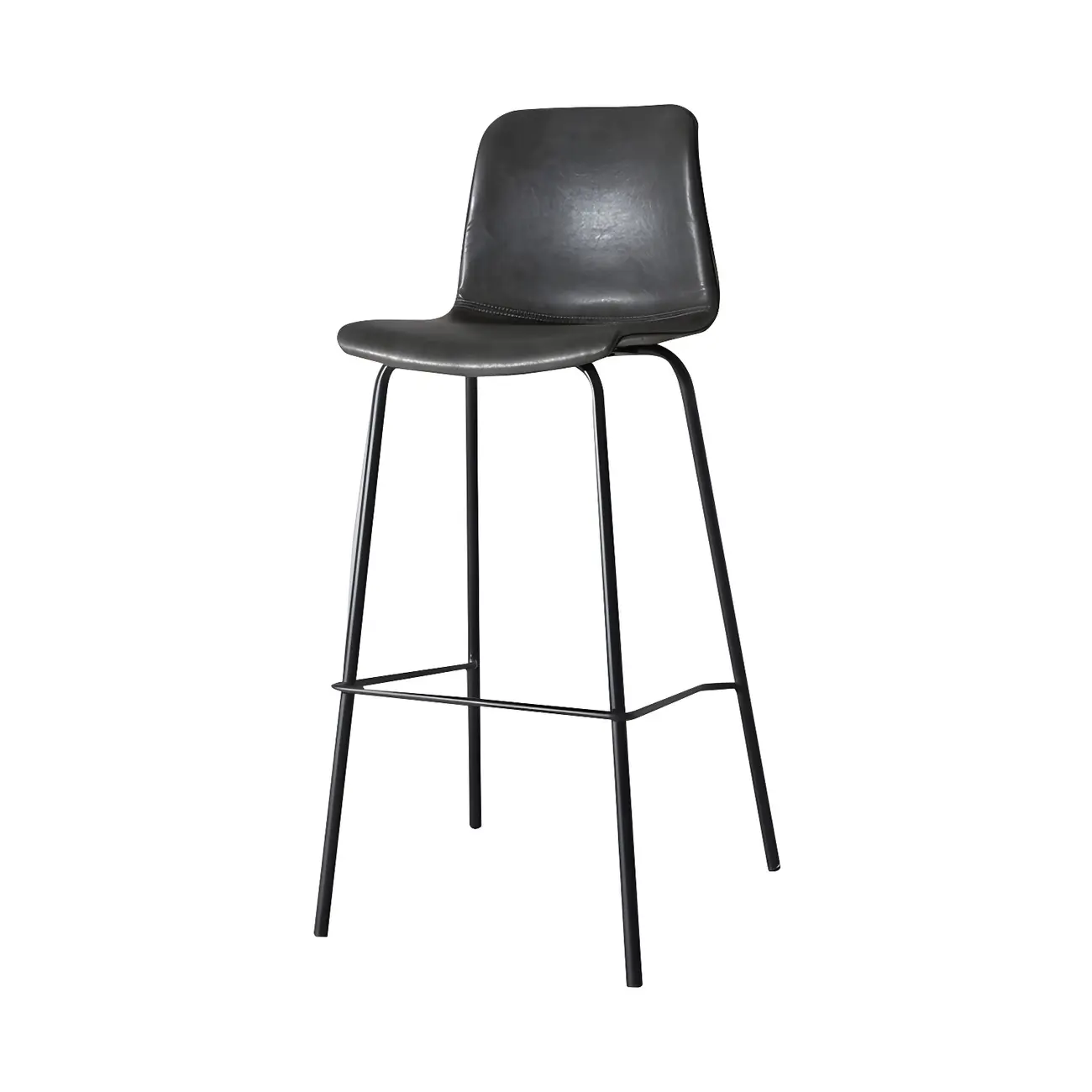 Brown Saddle Metal Frame Leather Counter Stools with Backs