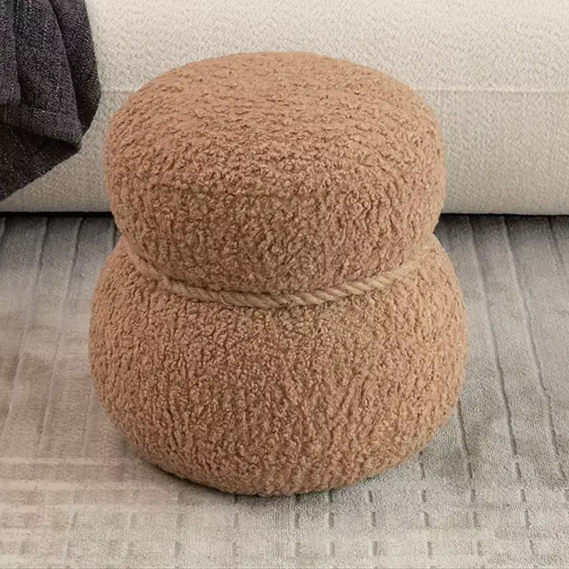 Round Snowman Upholstered Ottoman