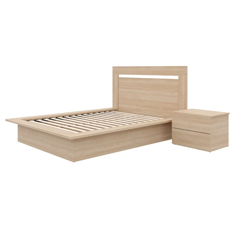 Malibu 3-Piece Bedroom Set with Bed, Headboard, and Nightstand