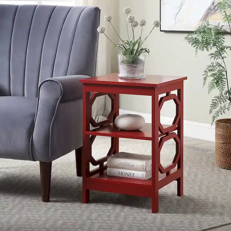 Convenience Concepts Omega End Table with Shelves